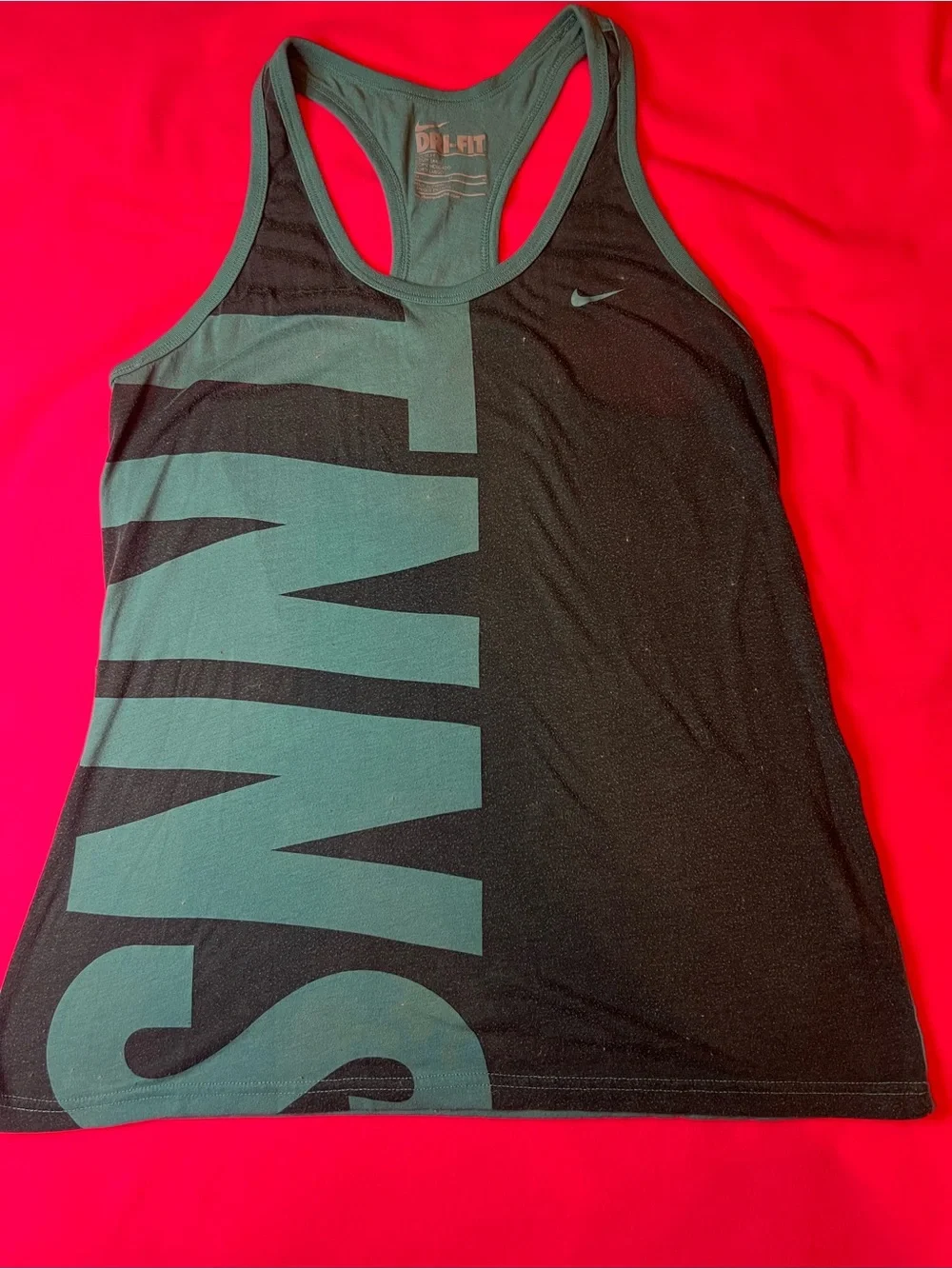 Nike Women’s Dri-FIT Racerback Tank - Black/Teal